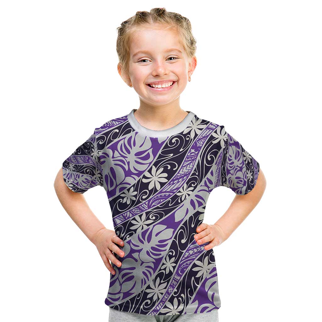 Vareau Tahiti Tiare Monstera Kid T Shirt Polynesian Pattern Curve Style - Polynesian Pride