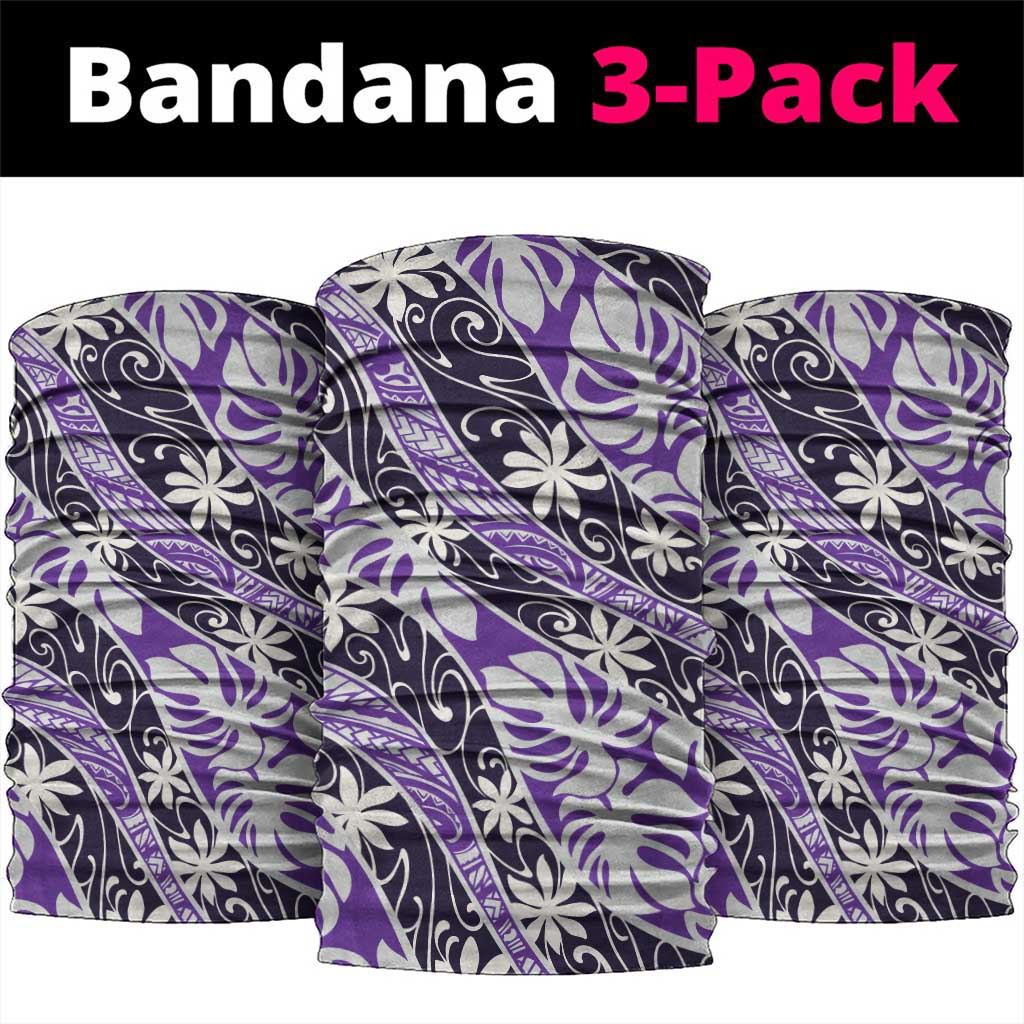 Vareau Tahiti Tiare Monstera Neck Gaiter Polynesian Pattern Curve Style - Polynesian Pride