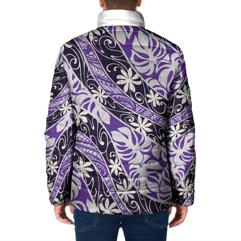 Vareau Tahiti Tiare Monstera Padded Jacket Polynesian Pattern Curve Style LT01 - Polynesian Pride