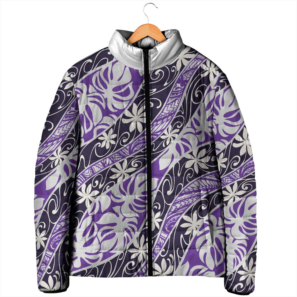 Vareau Tahiti Tiare Monstera Padded Jacket Polynesian Pattern Curve Style LT01 - Polynesian Pride