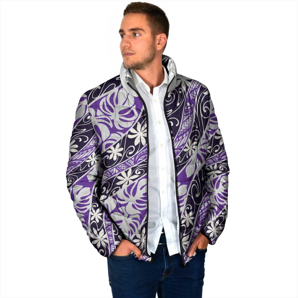 Vareau Tahiti Tiare Monstera Padded Jacket Polynesian Pattern Curve Style LT01 - Polynesian Pride