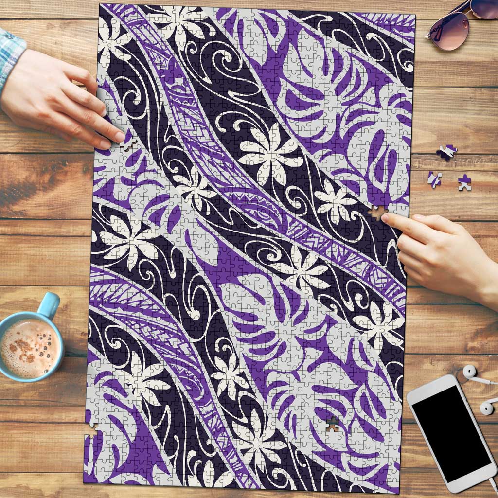 Vareau Tahiti Tiare Monstera Puzzle Polynesian Pattern Curve Style LT01 Purple - Polynesian Pride