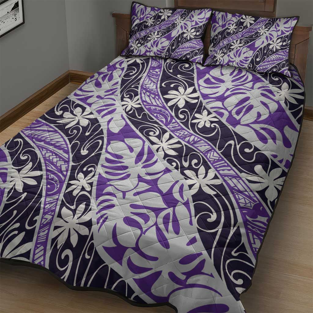 Vareau Tahiti Tiare Monstera Quilt Bed Set Polynesian Pattern Curve Style LT01 - Polynesian Pride