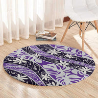 Vareau Tahiti Tiare Monstera Round Carpet Polynesian Pattern Curve Style LT01 - Polynesian Pride