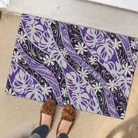 Vareau Tahiti Tiare Monstera Rubber Doormat Polynesian Pattern Curve Style LT01 - Polynesian Pride