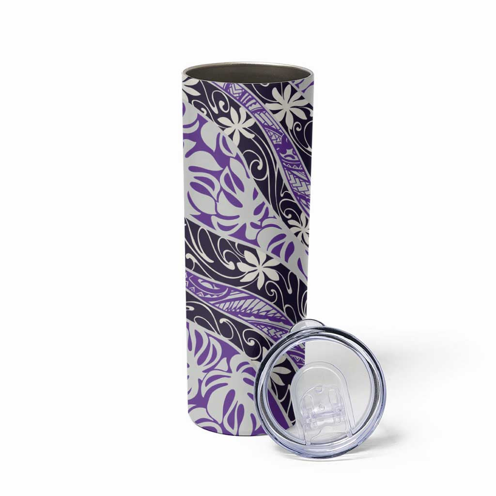 Vareau Tahiti Tiare Monstera Skinny Tumbler Polynesian Pattern Curve Style - Polynesian Pride