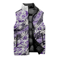 Vareau Tahiti Tiare Monstera Sleeveless Puffer Jacket Polynesian Pattern Curve Style LT01 - Polynesian Pride