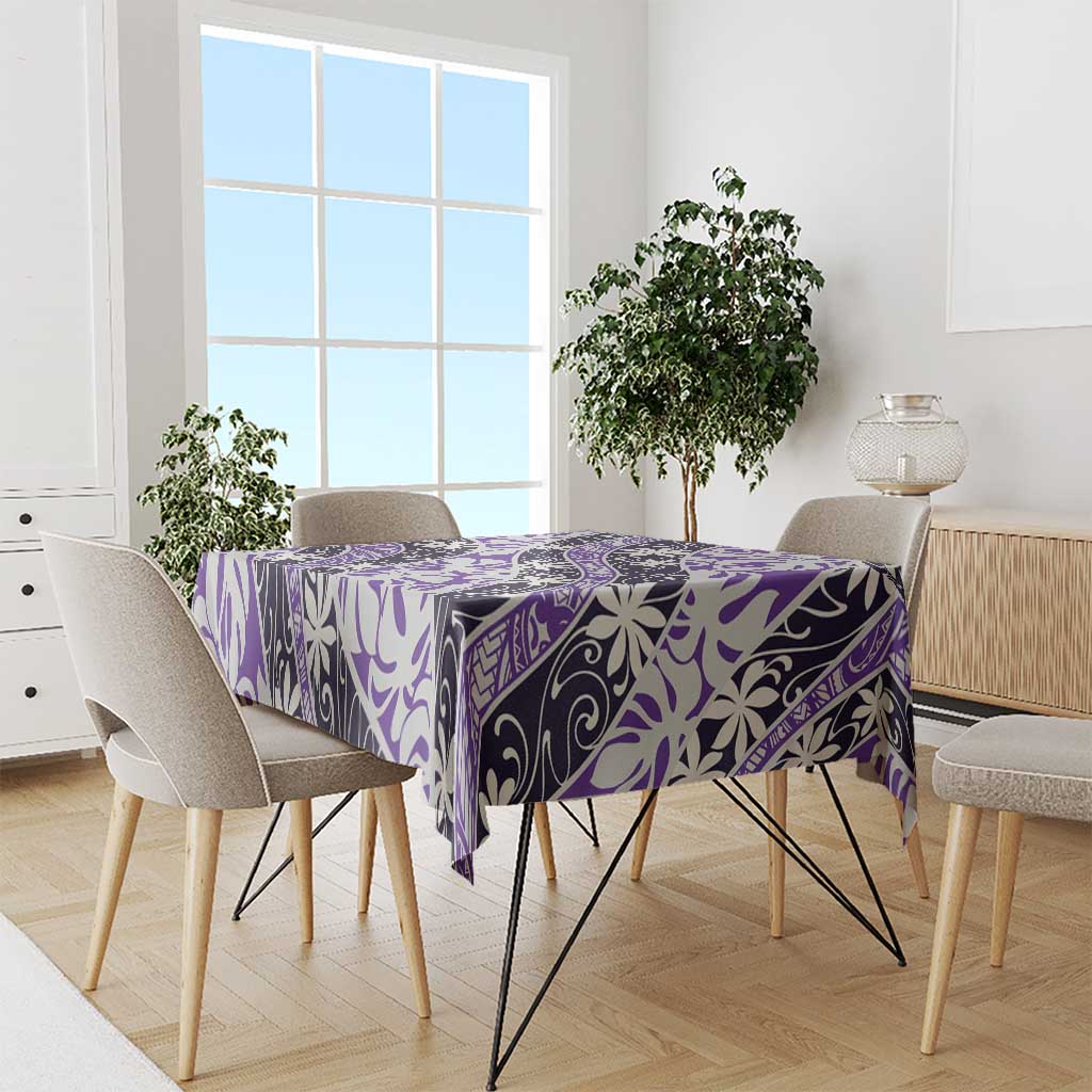 Vareau Tahiti Tiare Monstera Tablecloth Polynesian Pattern Curve Style - Polynesian Pride