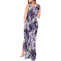 Vareau Tahiti Tiare Monstera Tank Maxi Dress Polynesian Pattern Curve Style - Polynesian Pride