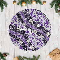 Vareau Tahiti Tiare Monstera Tree Skirt Polynesian Pattern Curve Style LT01 Casual Purple - Polynesian Pride