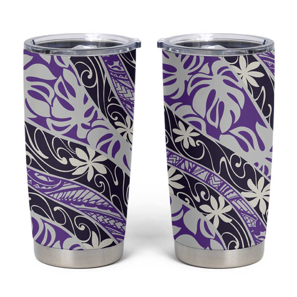 Vareau Tahiti Tiare Monstera Tumbler Cup Polynesian Pattern Curve Style - Polynesian Pride