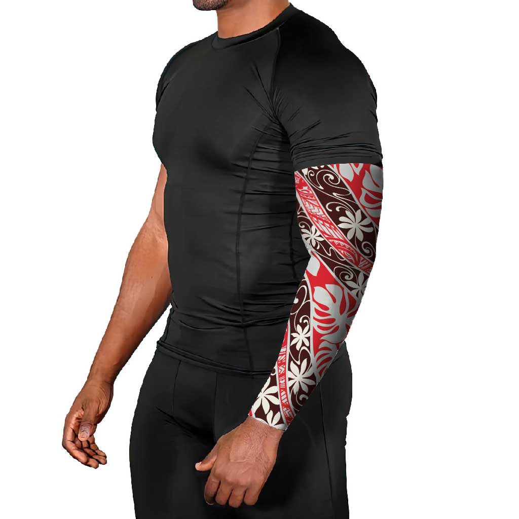 Uteute Tahiti Tiare Monstera Arm Sleeves Polynesian Pattern Curve Style LT01 - Polynesian Pride