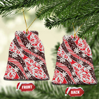 Uteute Tahiti Tiare Monstera Ceramic Ornament Polynesian Pattern Curve Style - Polynesian Pride