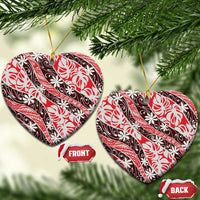 Uteute Tahiti Tiare Monstera Ceramic Ornament Polynesian Pattern Curve Style - Polynesian Pride