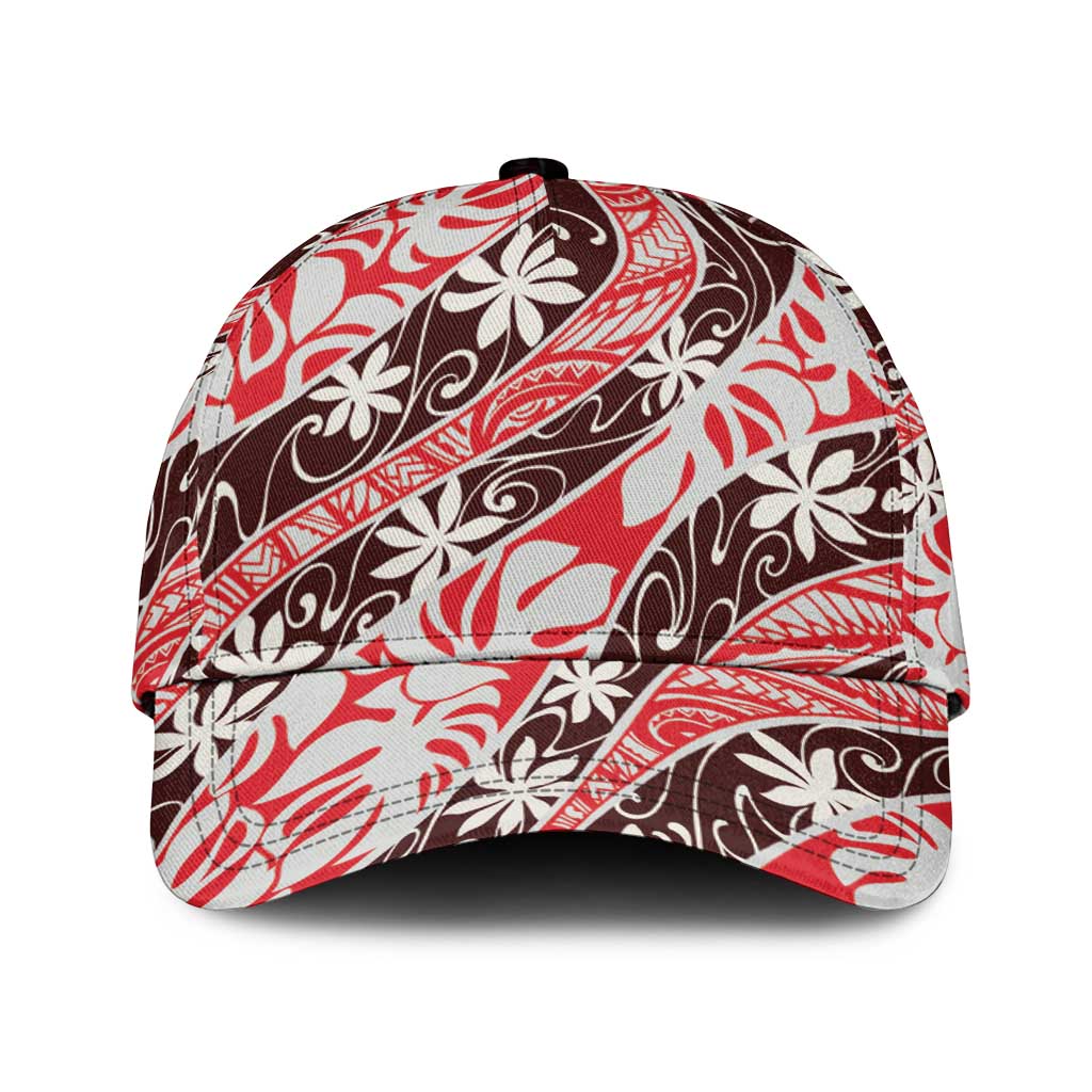 Uteute Tahiti Tiare Monstera Classic Cap Polynesian Pattern Curve Style - Polynesian Pride