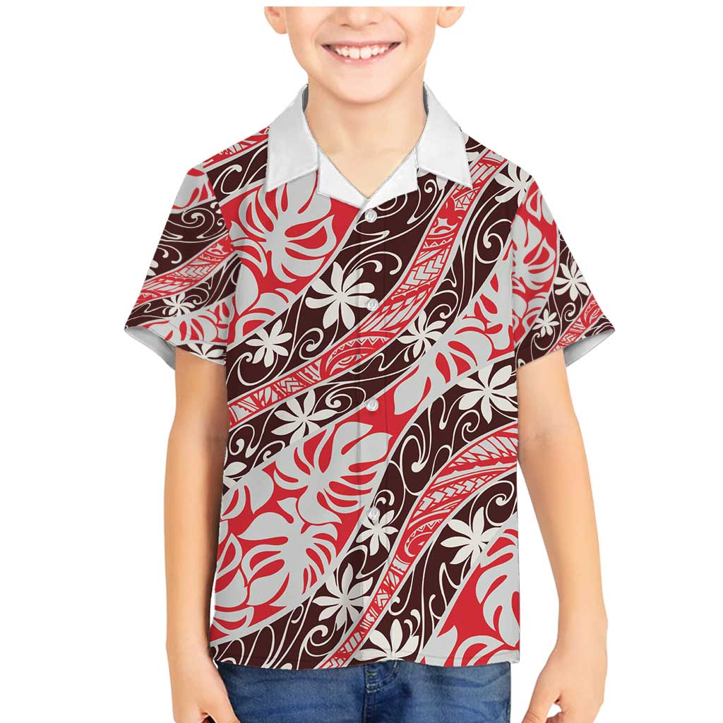 Uteute Tahiti Tiare Monstera Family Matching Mermaid Dress and Hawaiian Shirt Polynesian Pattern Curve Style - Polynesian Pride