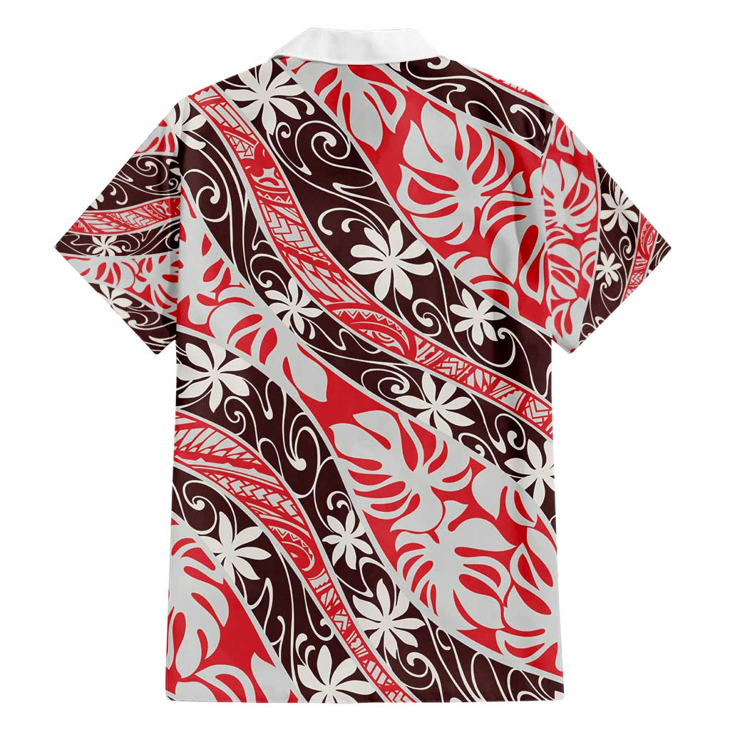 Uteute Tahiti Tiare Monstera Hawaiian Shirt Polynesian Pattern Curve Style - Polynesian Pride