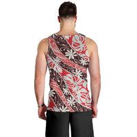Uteute Tahiti Tiare Monstera Men Tank Top Polynesian Pattern Curve Style - Polynesian Pride