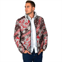 Uteute Tahiti Tiare Monstera Padded Jacket Polynesian Pattern Curve Style LT01 - Polynesian Pride