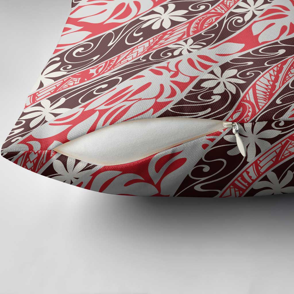 Uteute Tahiti Tiare Monstera Pillow Cover Polynesian Pattern Curve Style - Polynesian Pride