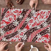 Uteute Tahiti Tiare Monstera Puzzle Polynesian Pattern Curve Style LT01 - Polynesian Pride