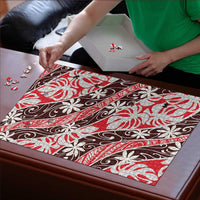 Uteute Tahiti Tiare Monstera Puzzle Polynesian Pattern Curve Style LT01 - Polynesian Pride
