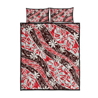 Uteute Tahiti Tiare Monstera Quilt Bed Set Polynesian Pattern Curve Style LT01 - Polynesian Pride