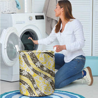 Rearea Tahiti Tiare Monstera Laundry Basket Polynesian Pattern Curve Style LT01 - Polynesian Pride