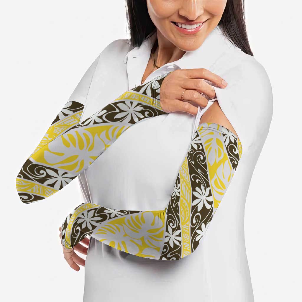 Rearea Tahiti Tiare Monstera Arm Sleeves Polynesian Pattern Curve Style LT01 - Polynesian Pride