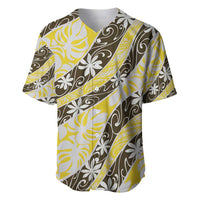 Rearea Tahiti Tiare Monstera Baseball Jersey Polynesian Pattern Curve Style - Polynesian Pride