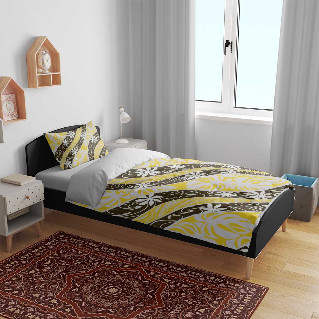 Rearea Tahiti Tiare Monstera Bedding Set Polynesian Pattern Curve Style LT01 - Polynesian Pride