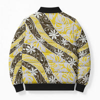 Rearea Tahiti Tiare Monstera Bomber Puffer Jacket Polynesian Pattern Curve Style LT01 - Polynesian Pride