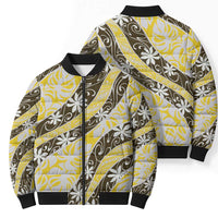 Rearea Tahiti Tiare Monstera Bomber Puffer Jacket Polynesian Pattern Curve Style LT01 - Polynesian Pride
