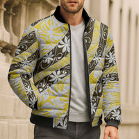 Rearea Tahiti Tiare Monstera Bomber Puffer Jacket Polynesian Pattern Curve Style LT01 - Polynesian Pride