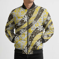 Rearea Tahiti Tiare Monstera Bomber Puffer Jacket Polynesian Pattern Curve Style LT01 - Polynesian Pride