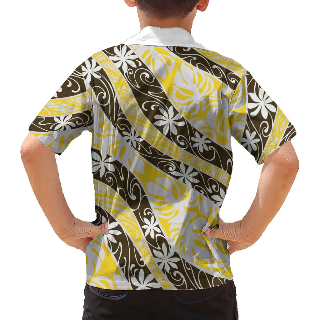 Rearea Tahiti Tiare Monstera Family Matching Puletasi and Hawaiian Shirt Polynesian Pattern Curve Style LT01 - Polynesian Pride