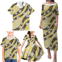 Rearea Tahiti Tiare Monstera Family Matching Puletasi and Hawaiian Shirt Polynesian Pattern Curve Style LT01 - Polynesian Pride