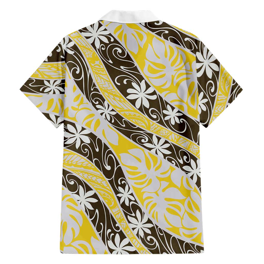 Rearea Tahiti Tiare Monstera Family Matching Puletasi and Hawaiian Shirt Polynesian Pattern Curve Style LT01 - Polynesian Pride