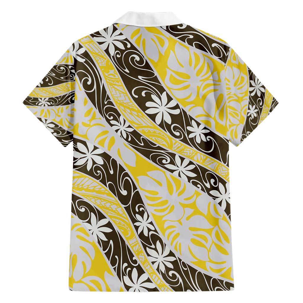 Rearea Tahiti Tiare Monstera Family Matching Short Sleeve Bodycon Dress and Hawaiian Shirt Polynesian Pattern Curve Style - Polynesian Pride