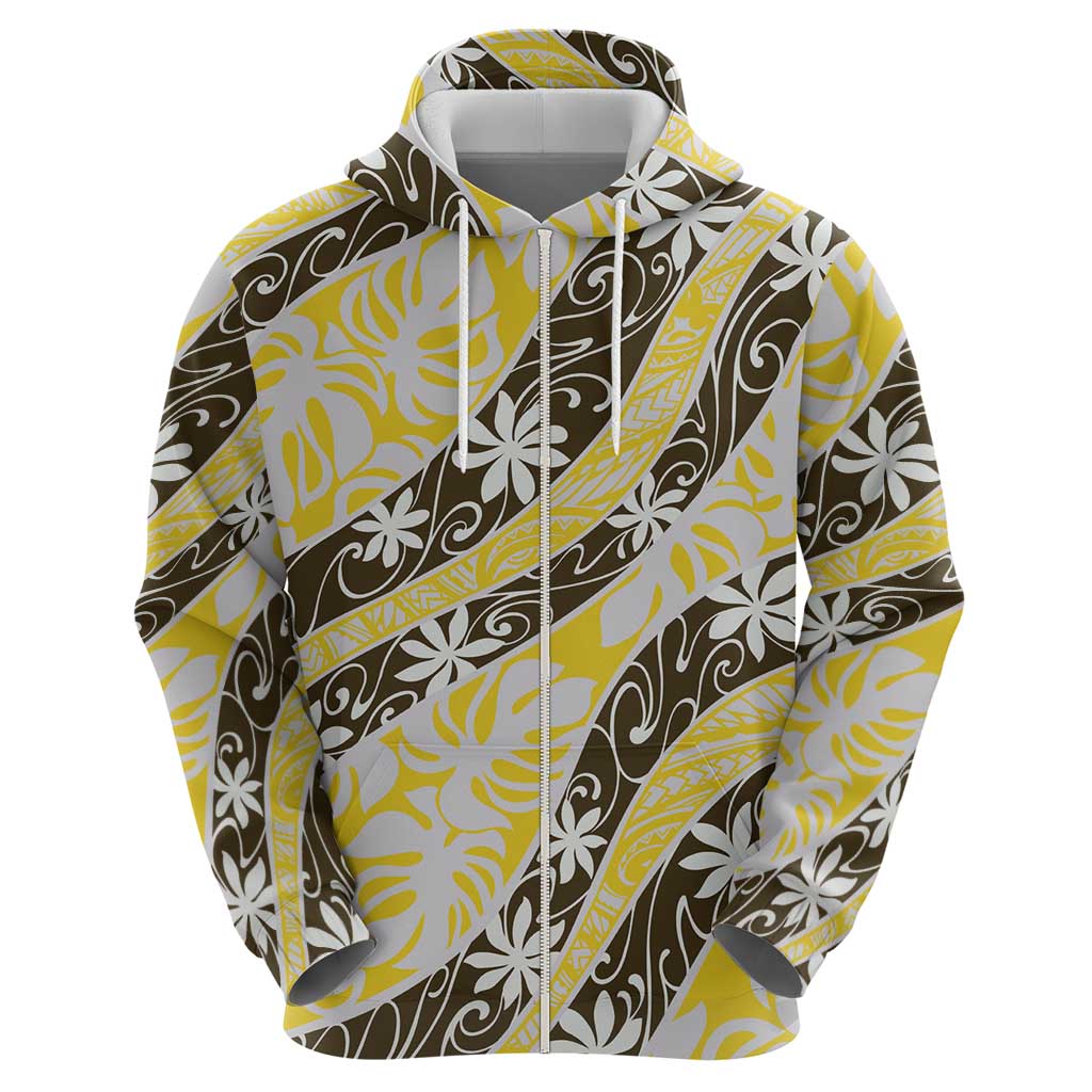 Rearea Tahiti Tiare Monstera Hoodie Polynesian Pattern Curve Style - Polynesian Pride