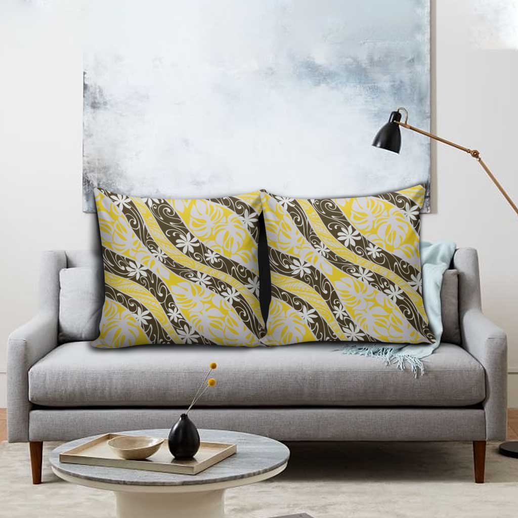 Rearea Tahiti Tiare Monstera Pillow Cover Polynesian Pattern Curve Style LT01 - Polynesian Pride