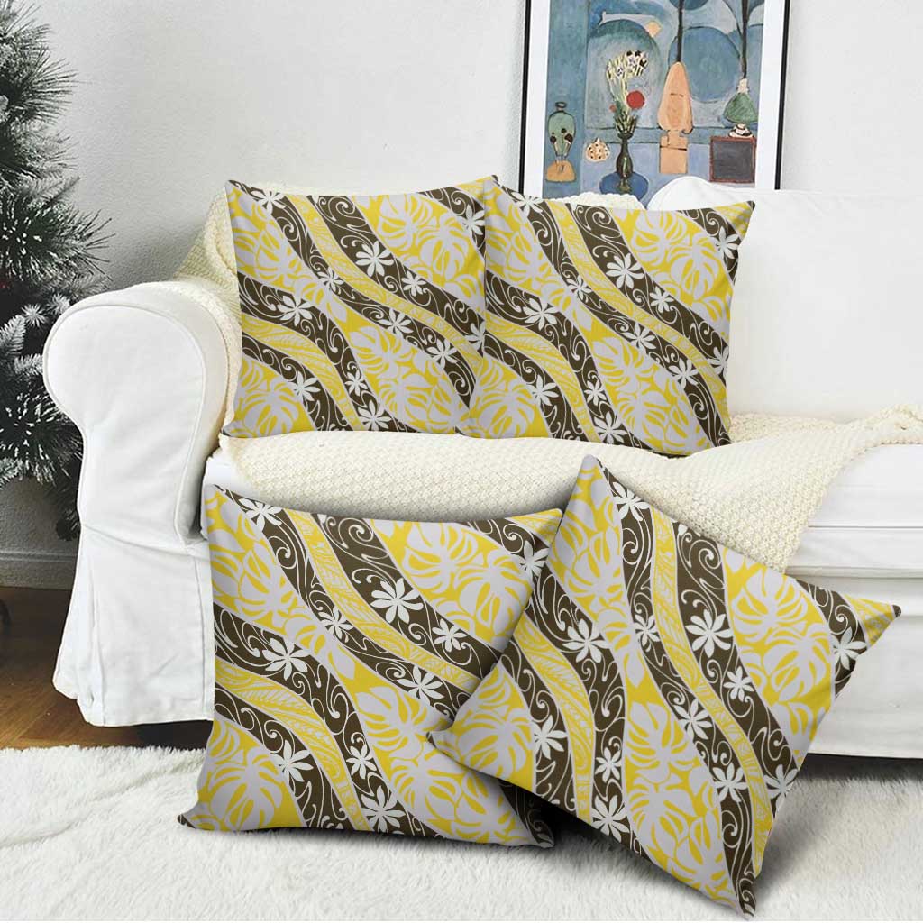 Rearea Tahiti Tiare Monstera Pillow Cover Polynesian Pattern Curve Style LT01 - Polynesian Pride