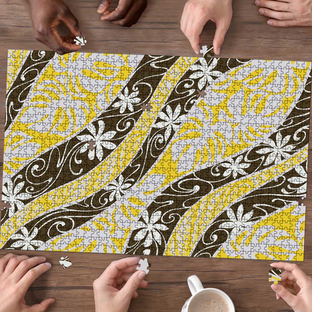 Rearea Tahiti Tiare Monstera Puzzle Polynesian Pattern Curve Style LT01 - Polynesian Pride