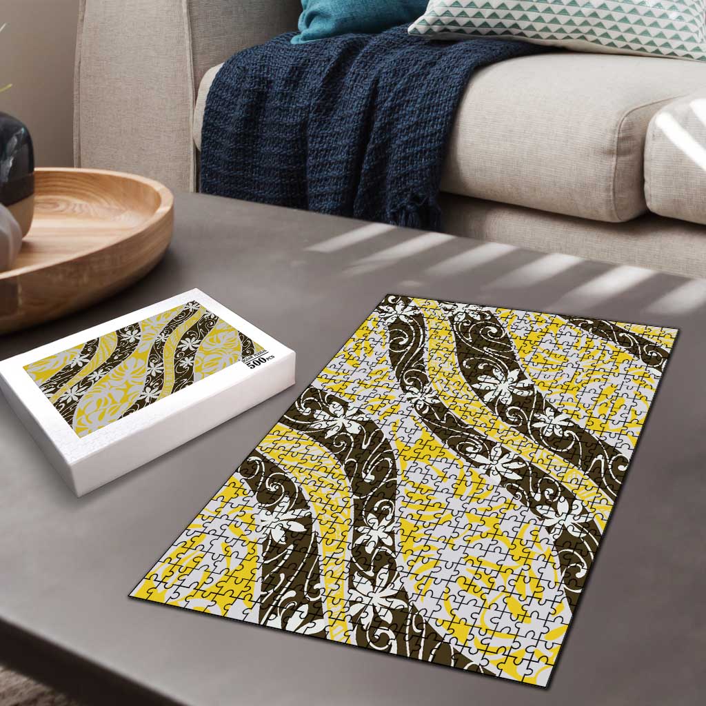 Rearea Tahiti Tiare Monstera Puzzle Polynesian Pattern Curve Style LT01 - Polynesian Pride