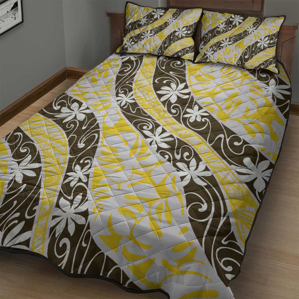 Rearea Tahiti Tiare Monstera Quilt Bed Set Polynesian Pattern Curve Style LT01 - Polynesian Pride