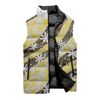 Rearea Tahiti Tiare Monstera Sleeveless Puffer Jacket Polynesian Pattern Curve Style LT01 - Polynesian Pride