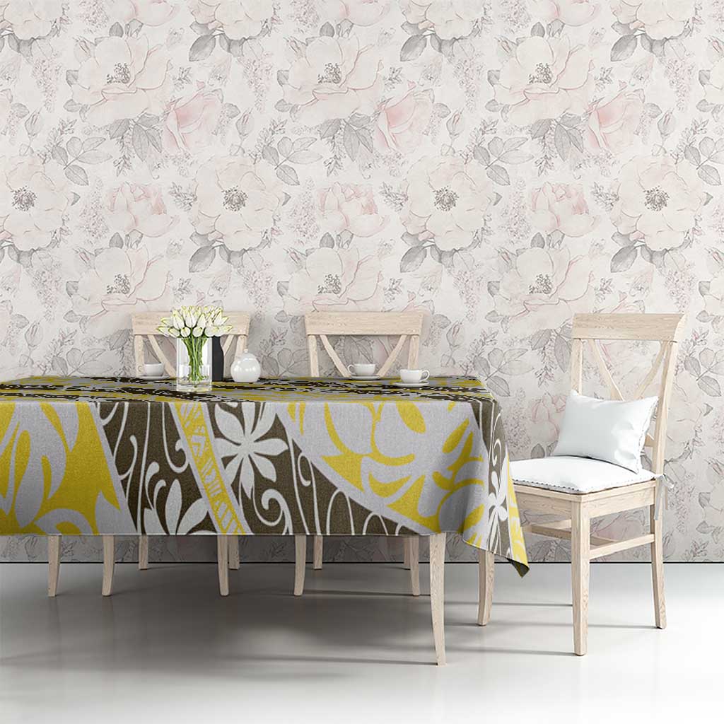 Rearea Tahiti Tiare Monstera Tablecloth Polynesian Pattern Curve Style - Polynesian Pride