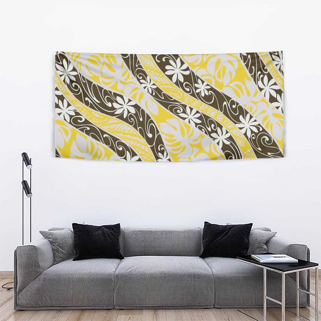 Rearea Tahiti Tiare Monstera Tapestry Polynesian Pattern Curve Style LT01 - Polynesian Pride