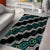 Personalised Taniko Aotearoa Mix Paua Shell Area Rug Niho Taniwha Turquoise Glitter