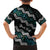 Personalised Taniko Aotearoa Mix Paua Shell Family Matching Off The Shoulder Long Sleeve Dress and Hawaiian Shirt Niho Taniwha Turquoise Glitter